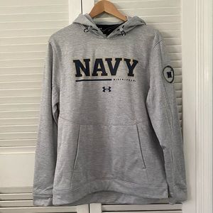 NWT Under Armour US Navy Naval Academy Midshipmen Sweatershirt Gray Men’s 3XL